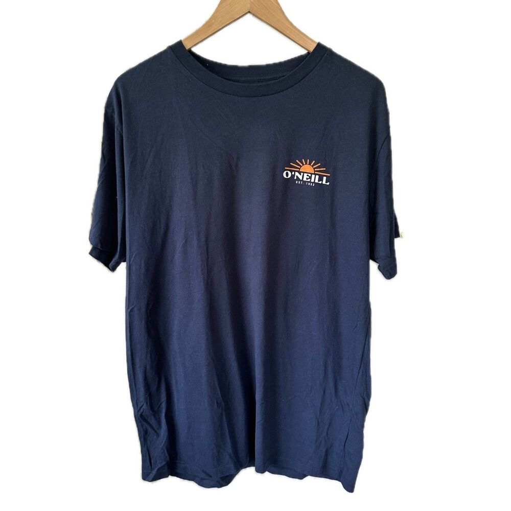 NWOT O'Neill Men's Navy Standard Fit Graphic Sunset T-Shirt L